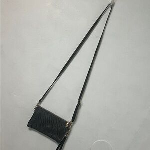 NWOT JEN & Co. Elegant Black Clutch Bag with Adjustable Strap